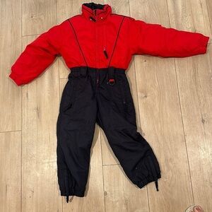 Sportscaster snow suit 6 red black kids